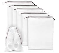 SULPO Schuhbeutel Reise - Wasserdicht & Wasserabweisend, Schuhe Aufbewahrung für Damen & Herren, Schuhtasche Reise Transparent, 5 Stück, Größe L