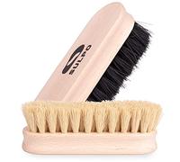 SULPO Schuhbürste - Länge 12 Zentimeter - Schuhputzsets - Schuhputzbürste Schuhbürsten Lederbürste putzen - Schmutzbürste weiche Borsten schwarz und Natur Polierbürste - 2 Stück Set - Schuhpflege