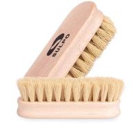 SULPO Schuhbürste - Länge 12 Zentimeter - Schuhputzsets Schuhputzbürste Schuhbürsten Lederbürste putzen Schmutzbürste weiche Borsten Natur Polierbürste - 2 Stück Set - Schuhpflege