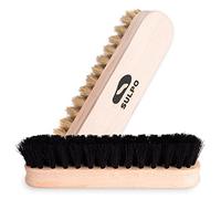 SULPO Schuhbürste - Länge 16 Zentimeter - Schuhputzsets - Schuhputzbürste Schuhbürsten Lederbürste putzen - Schmutzbürste weiche Borsten schwarz und Natur Polierbürste - 2 Stück Set - Schuhpflege