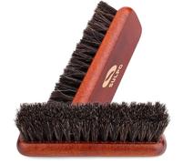 SULPO Schuhbürste Rosshaar Länge 16 Zentimeter - Schuhputzsets Schuhputzbürste Schuhbürsten Lederbürste putzen Schmutzbürste weiche Borsten schwarz Polierbürste - 2 Stück Set - Schuhpflege
