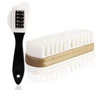 SULPO Wildlederbürste 2er Set - Schuhbürste mit Messing und Nylonborsten - Wildlederbürste 4-seitige 1 Stück - Robuste Kreppbürste Nubukleder 1 Stück - Hochwertige - Rauleder, Nubuk Verlour