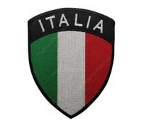 Suma Shop Flagge des italienischen Schildes mit Befestigung, Hakenverschluss und Hakenöse, bestickter Aufnäher, Militär-Wappen, Größe 10 x 8 cm (1 Schild Italien)