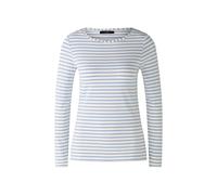 Oui Damen Langarmshirt SUMIKO elastische Cotton-Modalmischung tailliert geschnitten Gestreift
