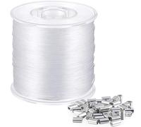 Sumind 200 m Angelschnur Transparent 0.8 mm klarer Nylonfaden Schlaufenmanschette für Nylon Angelsehne Nylonschnur zum Aufhängen von Ornamenten Schmuckherstellung