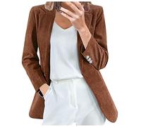 SumLeiter Damen Anzugjacke Cord Cardigan Vintage Blazer Revers Arbeit Büro Anzug Lässig Business Sakko Strickjacke Winterjacke Mantel Elegant Trenchcoat Outwear Freizeit Geschäft Büro Jacke