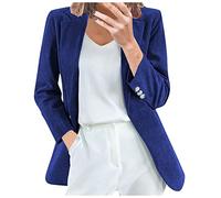 SumLeiter Damen Anzugjacke Cord Cardigan Vintage Blazer Revers Arbeit Büro Anzug Lässig Business Sakko Strickjacke Winterjacke Mantel Elegant Trenchcoat Outwear Freizeit Geschäft Büro Jacke