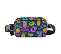 Summer Neon Fruit Ananas Fruit Stylish Crossbody Bag Waist Packs for Men Women Large Capacity Belt Bag Travel Wallet with Adjustable Strap for Cycling Hiking Gym