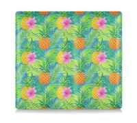 Summer Pineapple Palm Leaf Green Pu Leather Registration and Insurance Card Holder Auto Truck Comparment Accessories Case for ID, Driver's License, Key Contact Information Cards