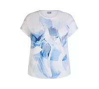 Print-Shirt RABE "Rabe Shirt mit modernem Print in Aquarell-Optik", Damen, Gr. 44, weiß, 95%Baumwolle 5%Elastan, gemustert, feminin, gerade, Kurzarm, Shirts (21090460-44) weiß