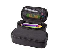 SUMMIT Federmäppchen mit großem Fassungsvermögen, für Schule, Büro, Schreibwaren, Schwarz