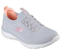 Skechers Damen Summits Top Player Turnschuhe, Gray Knit/Pink & Coral Trim, 40 EU
