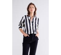 Summum Woman Blouse Stripe Printed Black Größe: 34 | Business hemden Outlet | Damen | Schwarz