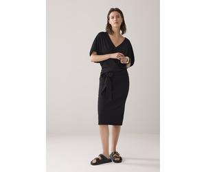 Summum Woman Wrap Dress Solid Jersey Black Größe: S | Midikleider Outlet | Damen | Schwarz