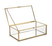 Sumnacon Schmuckschatulle,Schmuckbox,Schmukkiste,Schmuckkoffer,Metall,Glas,rechteckig,für Schmuck von Damen,Ring,Schmuckaufbewahrung,Geschenk für Muttertag und Hochzeite,Geburtstag(Groß)