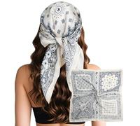 Sumolux Kopftuch für Damen, Satin, Seide, Schal, Bandana, Haarwickel, Nacht, groß, quadratisch, 69,8 cm, Beigefarbene Cashewnüsse, Einheitsgröße