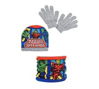 Sun City Avengers Hulk Iron Man Black Panther Kinder Jungen Winter-Set Mütze, Schal und Handschuhe (Grau, 52)