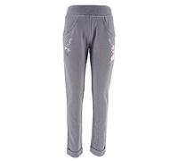 Sun City Frozen - Die Eiskönigin ELSA Kinder Jogging-Hose Mädchen Trainingshose (Grau, 128)