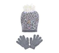 Sun City Frozen - Die Eiskönigin ELSA Kinder Mädchen Winter-Set Winter-Mütze und Handschuhe (52, Grau)