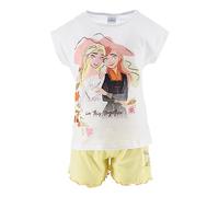 Sun City Frozen - Die Eiskönigin Elsa Mädchen T-Shirt und Short kurze Hose Sommer-Set (128)