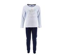 Sun City Frozen - Die Eiskönigin ELSA Polar Fleece Schlafanzug Kinder Pyjama Langarm-Shirt mit Schlaf-Hose (Blau, 116)