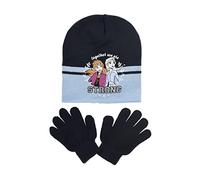 Sun City Frozen - Die Eiskönigin ELSA und Anna Kinder Mädchen Winter-Set Winter-Mütze und Handschuhe (52, Blau)