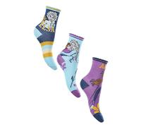Sun City Frozen - Die Eiskönigin Kinder Mädchen Socken 3 Paar Strümpfe Paket Set, Größe:23/26