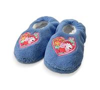 SUN CITY Hausschuhe für den Winter, geschlossen, Peppa Putz, rutschfest, Plüsch, Mädchen 5901, blau, 31/32 EU