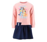 Sun City Mädchen Kleid Bluey - Langarm Kleid mit Friends Forever Print - Bequemes Kinderkleid für Alltag & Freizeit Größen 3 bis 6 Jahre (DE/NL/SE/PL, Numerisch, 104, Regular, rosa)