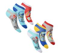 SUN CITY PAW PATROL Jungen Socken, Sneaker Strümpfe, 6 Paar, unterschiedliche Motive, hoher Baumwollanteil (DE/NL/SE/PL, Numerisch, 23, 26, Regular, Hellblau)