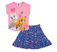 SUN CITY Paw Patrol Rock und T-Shirt Set für Mädchen, Baumwolle, Skye Everest (Rosa-Blau, 116)