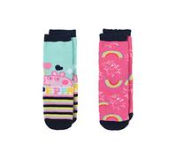 Sun City Peppa Pig Wutz Kinder Mädchen Socken 2 Paar Gumminoppen Stopper-Socken Strümpfe Paket Set, Größe:31/34