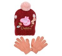 Sun City Peppa Pig Wutz Kinder Mädchen Winter-Set Winter-Mütze und Handschuhe, Farbe:Pink, Größe:52