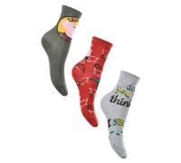 Sun City Peppa Wutz Pig Kinder Jungen Socken 3 Paar Strümpfe, Größe:27/30