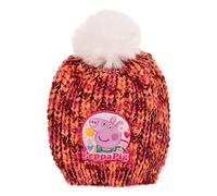 Sun City Peppa Wutz Pig Kinder Mädchen Winter-Mütze Strick Bommelmütze (DE/NL/SE/PL, Numerisch, 52, Rot)