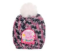 Sun City Peppa Wutz Pig Kinder Mädchen Winter-Mütze Strick Bommelmütze (DE/NL/SE/PL, Numerisch, 54, Lila)