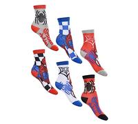 Sun City Spider-Man Kinder Jungen Socken 6 Paar Strümpfe Paket, Größe:23/26
