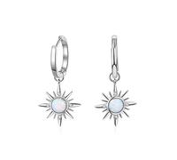 Sun 925 Sterling Silber Ohrringe mit Opal und Klarem CZ - Hochzeit Fine Schmuck für Frauen