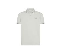 SUN68 Herren-Poloshirt mit kontrastierenden Details aus hellgrauer Baumwolle, grau, XXL