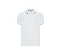 SUN68 Herren-Poloshirt mit kontrastierenden Details aus weißer Baumwolle, Weiß, Large