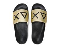 SUN68 Herren Slippers Logo Sandal, 43 Nero/ORO, 41 EU