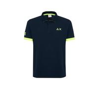 SUN68 Poloshirt Big Logo Fluo Navy - Grösse XL - Herren - Bekleidung - Modern-fit - Baumwolle -