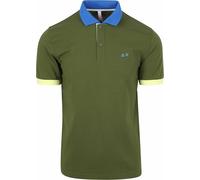 SUN68 Polo 3 Color Way, dunkelgrün, Large