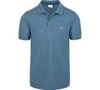 Sun68 Poloshirt Small Stripe Collar Petrol Blau - Größe XXL Blau XXL