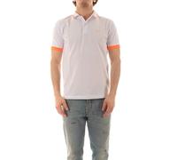 SUN68 Poloshirt Small Stripe Fluo für Herren, das klassischen Stil und moderne Details kombiniert. Mit einem klassischen Kragen mit Knöpfen, verfügt es über ein raffiniertes gesticktes Logo auf dem l