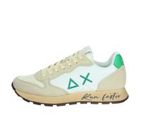 SUN68 Unisex Tom Vintage Sneaker, 88 Bianco Panna/Verde Prato, 44 EU