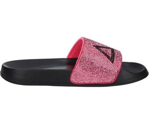 SUN68 X35205 Slippers Logo Strass Schwarz Pink Damen Hausschuhe aus Gummi, Schwarz , 38 EU