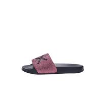 SUN68 X35205 Slippers Logo Strass Schwarz Pink Damen Hausschuhe aus Gummi, Schwarz , 40 EU
