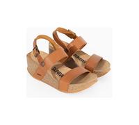 Sunbay Leder-Keilsandaletten "Hibiscus" in Hellbraun - Größe 36 | Damen Sandalen