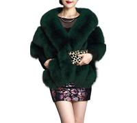 Suncadmious Luxus Faux Pelz Schal für Frauen Winter Pelz Mantel Hochzeit Party Pelz Gestohlen Wraps für Abendkleider (Grün,Eine Größe)